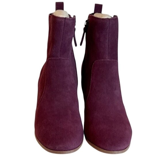 Violet & Red Women's Suede Wedge Heel Boot Burgundy Size 6 NWOB - Picture 3 of 8